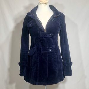 Anthro Idra Navy Corduroy ‘Autumn Drive Coat’